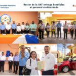 Rector de la UAT entrega beneficios al personal sindicalizado